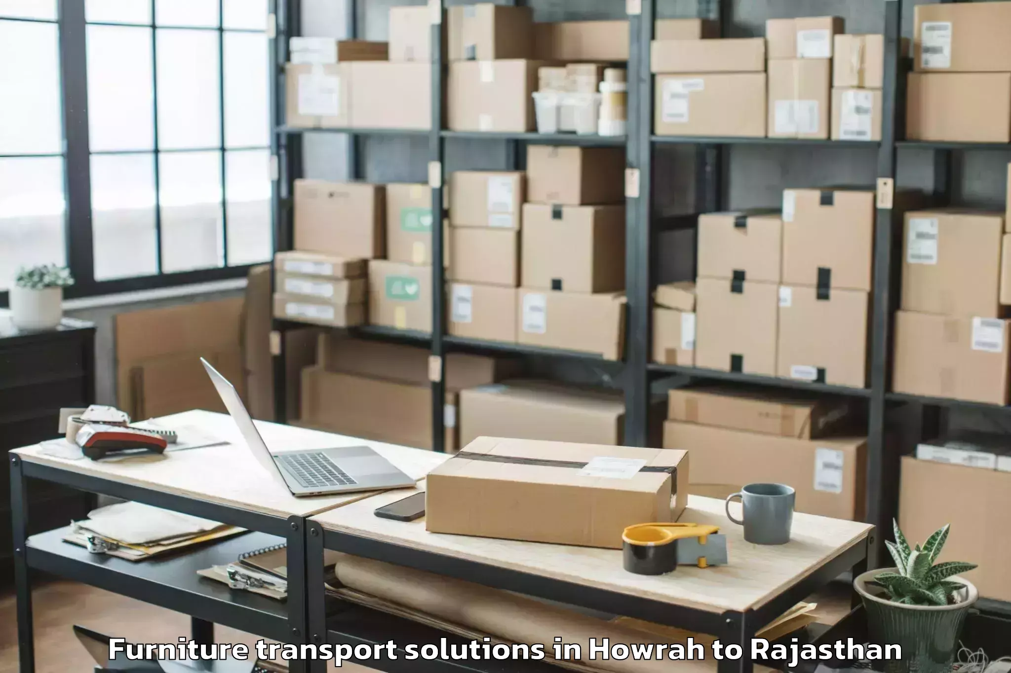 Affordable Howrah to Amet Furniture Transport Solutions